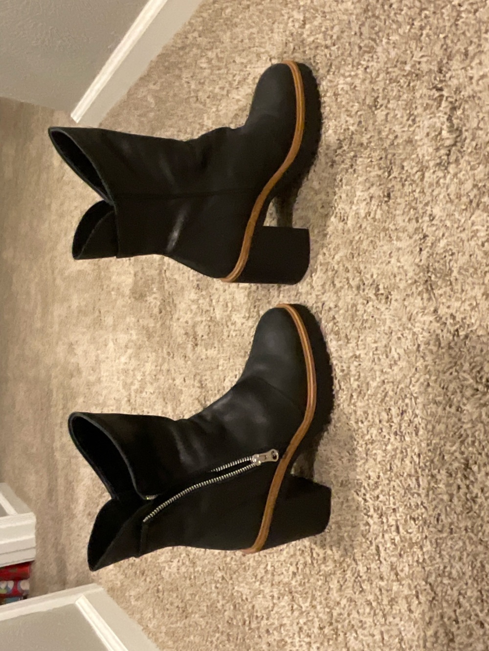 Free People Black Ankle Boots with side zipper